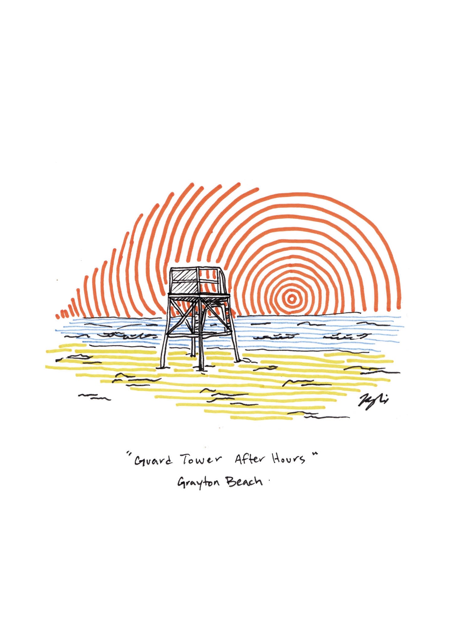 Lifeguard Tower at Sunset